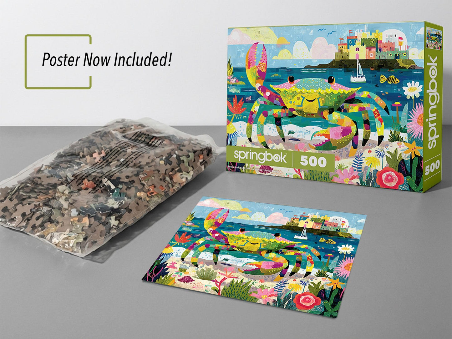 Springbok Seaside Colorful Crab 500 Piece Jigsaw Puzzle for Adults