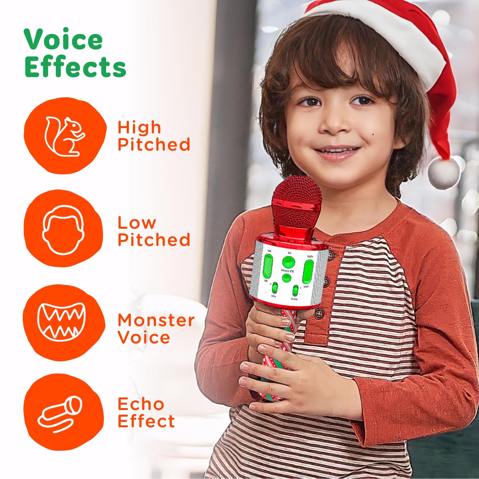 Move2Play, Christmas Karaoke Microphone | Includes Pre-Loaded Songs & Bluetooth | Kids Toy for All Ages 2, 3, 4, 5, 6+ Year Old Girls, Boys & Toddlers