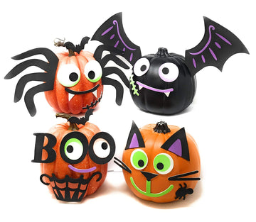 Funiverse Mega Bulk Pack 126 Piece Foam Halloween Pumpkin Decorating Craft Kit Stickers - Makes 16 Pumpkins (Pumpkins Not Included)