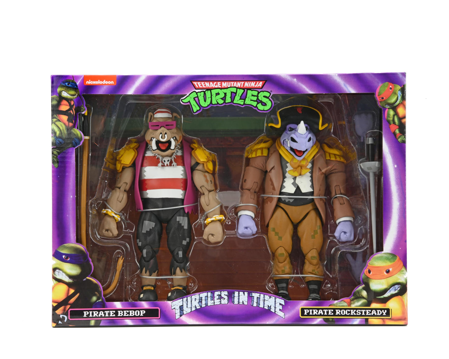 NECA TMNT Turtles in Times - Pirate Rocksteady & Bebop - 7" Scale Action Figures