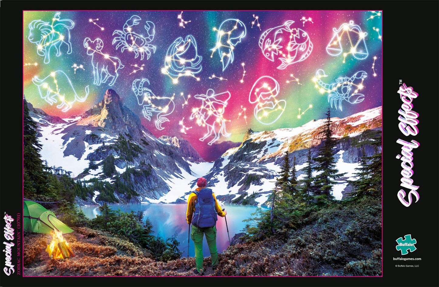 Buffalo Games - Zodiac Mountain - Glow in The Dark - 1000 Piece Jigsaw Puzzle for Adults Challenging Puzzle Perfect for Game Nights - Finished Size is