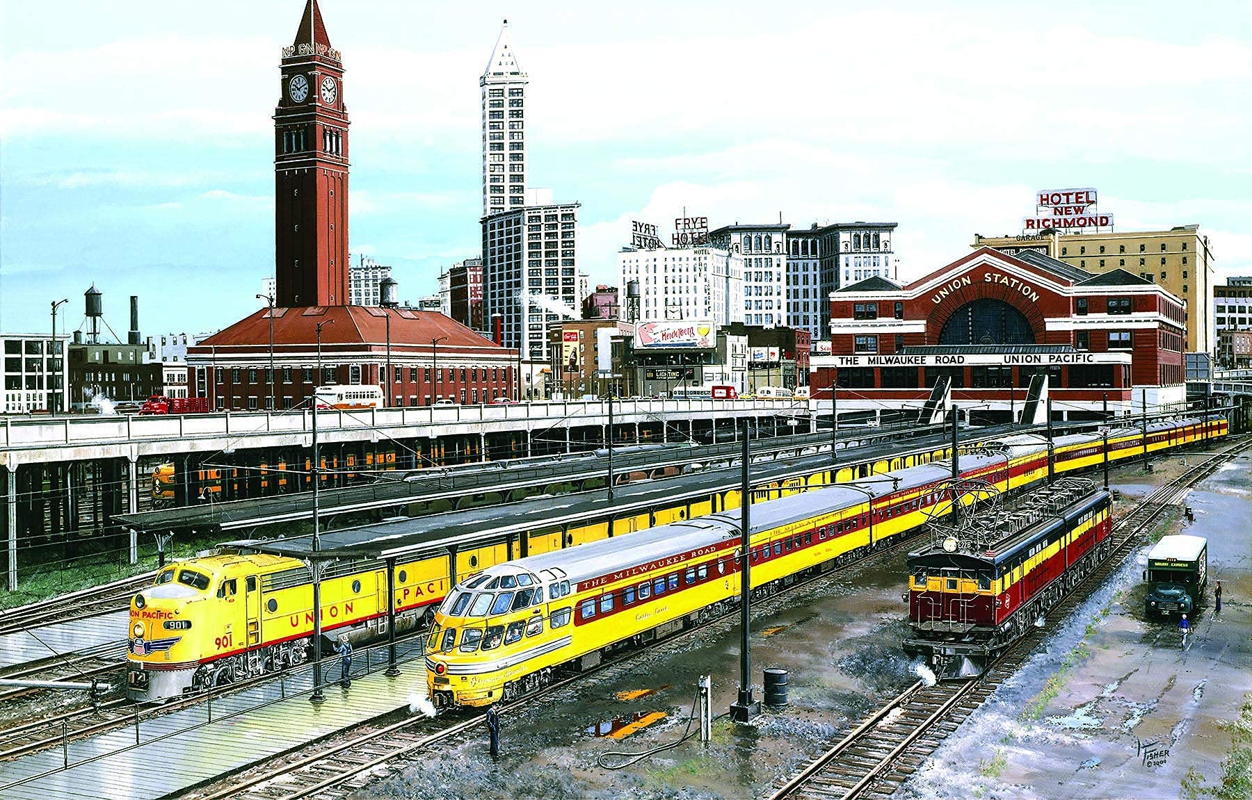 SUNSOUT INC - Seattle - 1000 pc Jigsaw Puzzle by Artist: Larry Fisher - Finished Size 19" x 30" - MPN# 49423