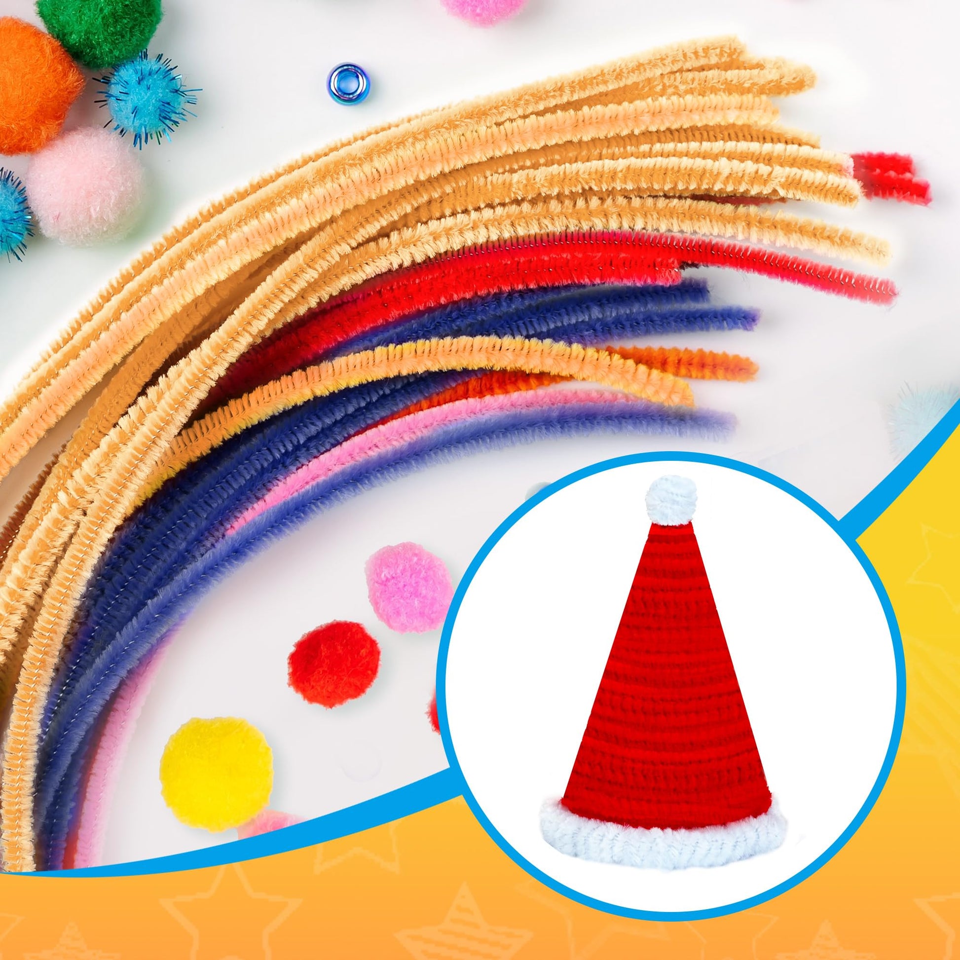 100PCS Red Pipe Cleaners,Colored Pipe Cleaners for Crafts,Pipe Cleaners Set,Pipe Cleaner Craft,Art and Craft Supplies
