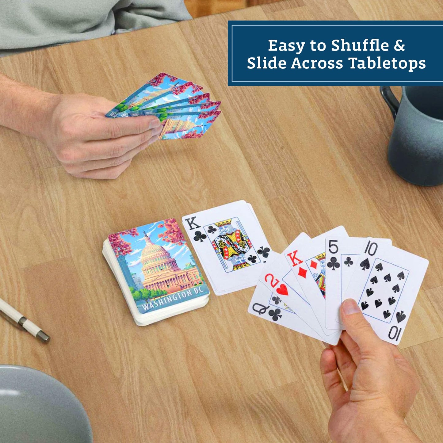 Boardwalk Puzzles Washington D.C., Featherlight Unique Playing Cards, Fun Themed Deck for Home and Travel