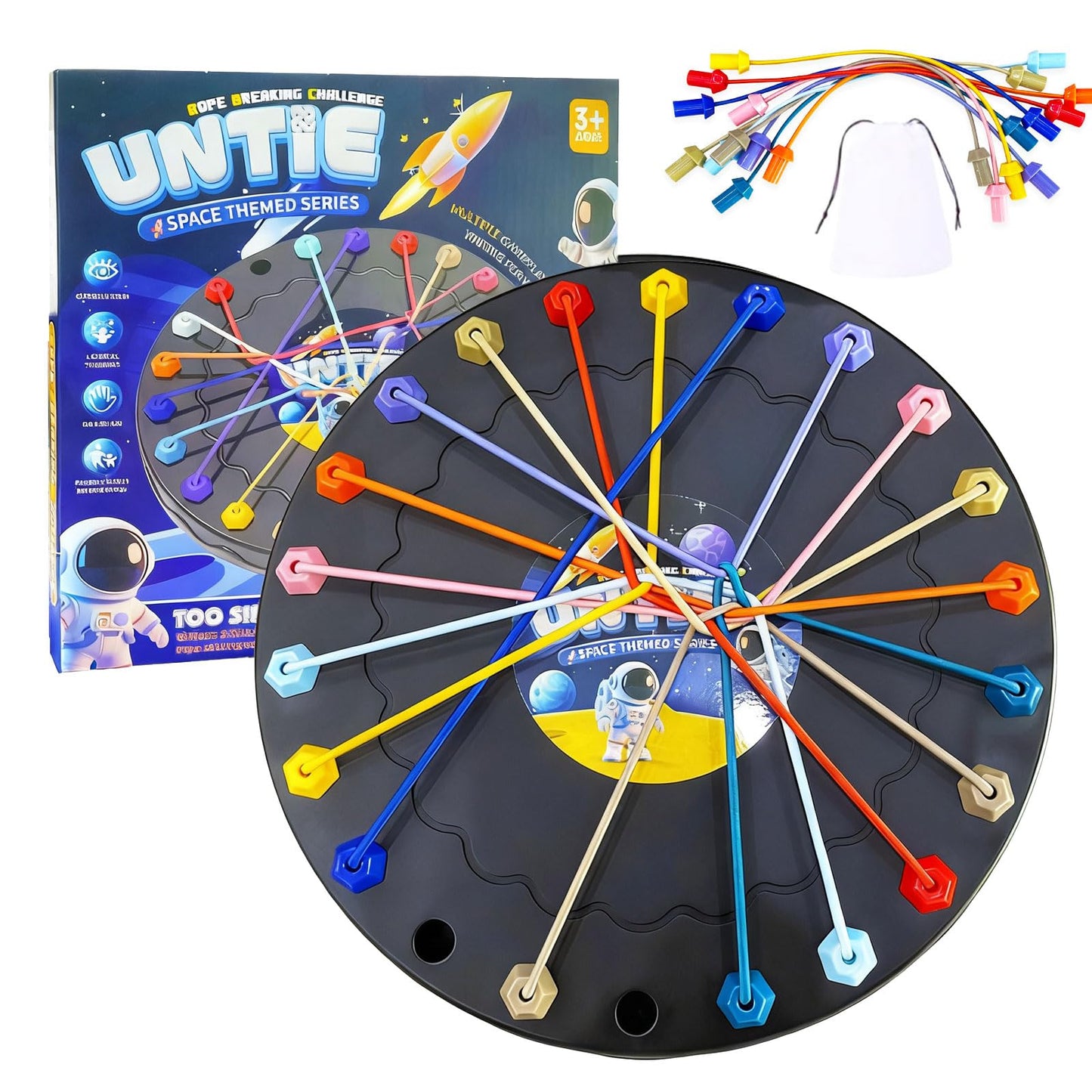 RQAMRCU Brainy Knots Rope Untangling Game?Children's Rope Challenge Game?Strategy Untangling Challenge Puzzle ?Suitable for Family Parent-Child