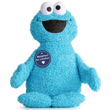 Jay Franco Weighted Sesame Street Plush Pillow Buddy - 2.5 lbs Soft Plushie Stuffed Pillow, 20 Inches, Blue - Cookie Monster