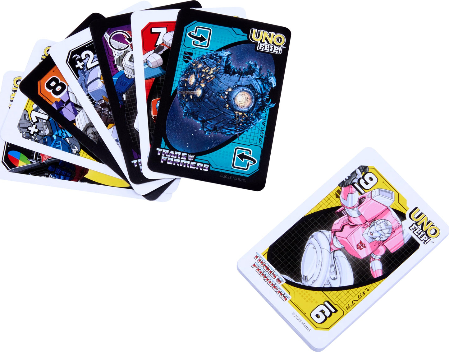 Mattel Games UNO Flip Transformers Card Game for Kids, Adults & Family Nights with Deck Inspired by the Movies, TV Shows & Comics
