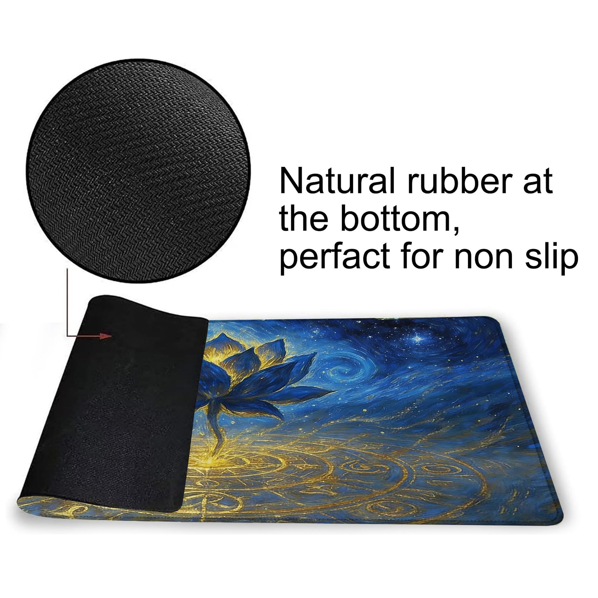 for MTG Playmat 24 x 14 Inches Lotus Magic Play Mat Card Game Mat for Magic The Gathering TCG PTCG Playmat with Free Storage Bags Non-Slip Backing