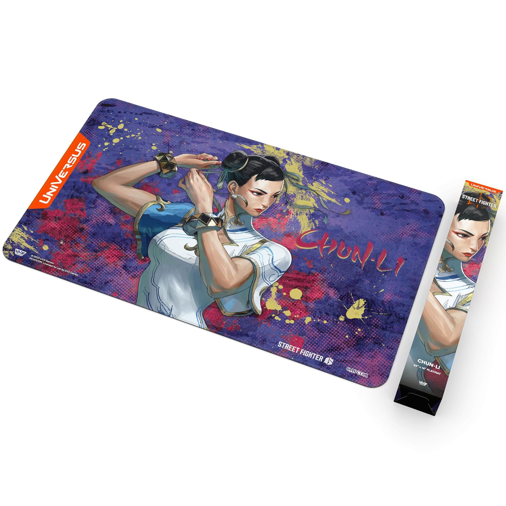 UniVersus: Street Fighter 6: Challenger Series Playmat - Chun-Li - 24 x 14 Neoprene Mat, Collectible Tabletop Card Game Accessory, UVS Games, Licensed