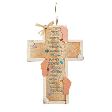 Fun Express Footprints Cross Craft Kit - Makes 12 - Church and Sunday School Crafts for Kids
