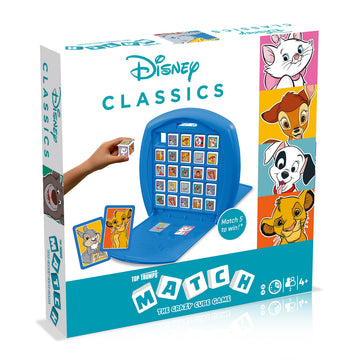 Top Trumps Disney Animals Match Board Game, Play with Simba, Patch, Bambi, Dumbo and Thumper, educational travel game, gift and toy for boys and girls