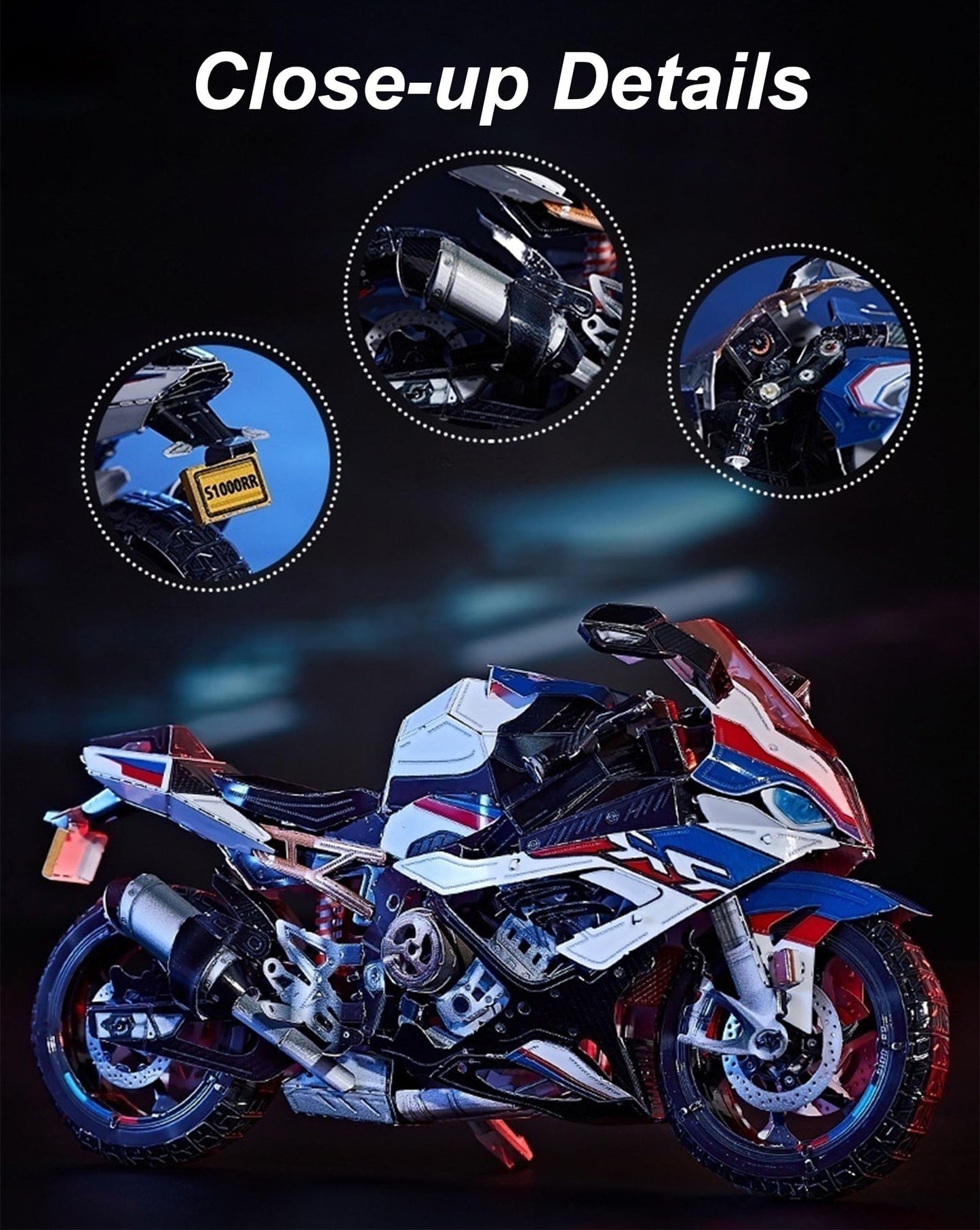 3D Metal Puzzles for Adults,DIY 3D Motorcycle Metal Model Kits Building,Challenge to Assemble DIY Craft Kits, Christmas Birthday Gift Ideas