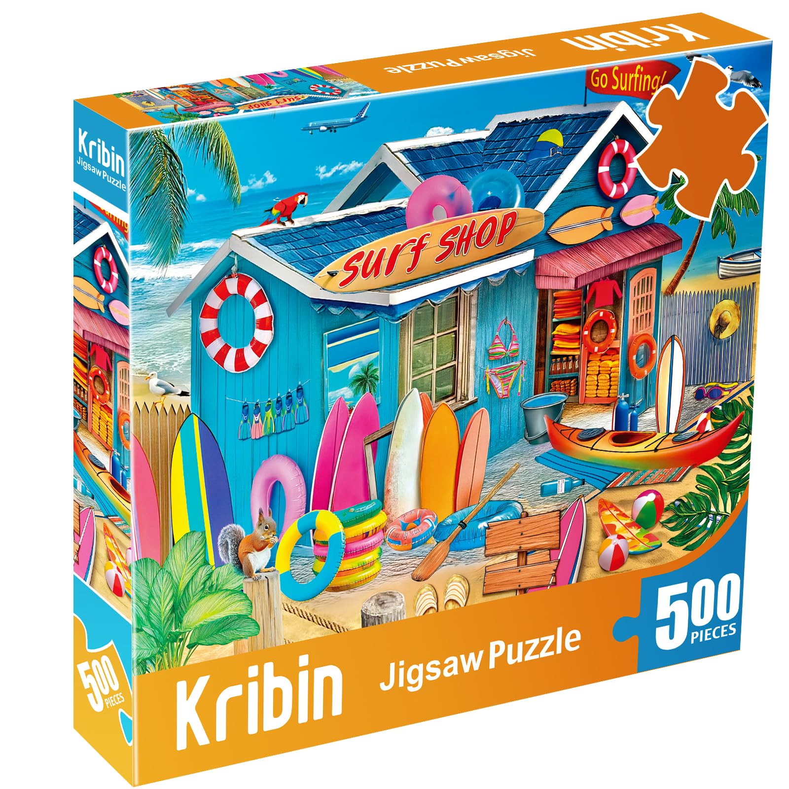 500 Piece Puzzles for Adults- Summer Beach Jigsaw Puzzle - Beach Surf Shop