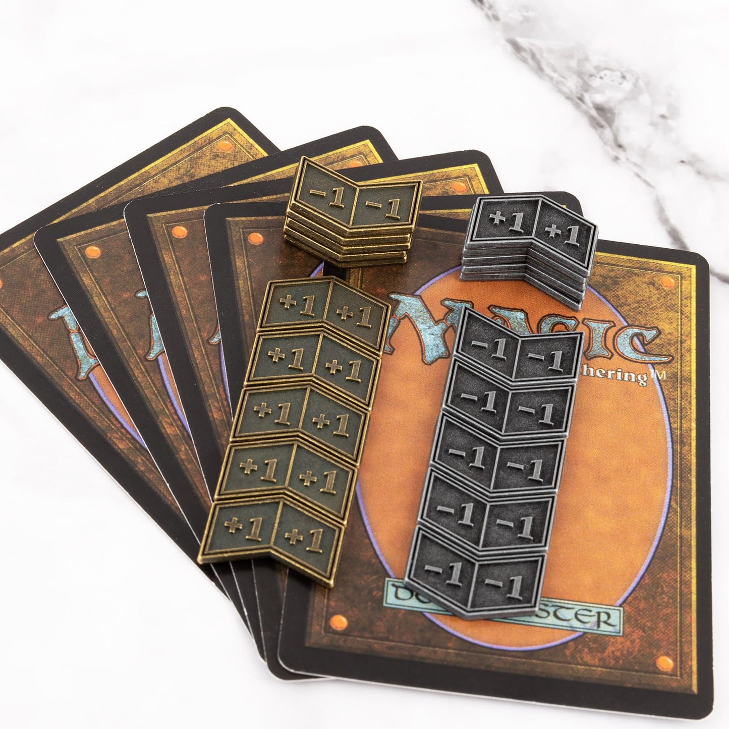 40 PCS Metal Buff MTG Counters Tokens Plus +1/+1 Life Token Dice Counters for MTG Magic Card Gaming Accessories