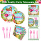 175 Pcs Aloha Tropical Flamingo Party Supplies Set - Serves 25, Hawaiian Luau Disposable Tableware, Includes Plates, Cups, Napkins, Forks, Spoons
