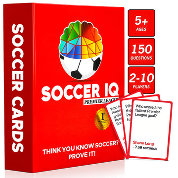 SOCCER IQ Soccer Trivia Card Game English League Version - 150 Soccer Trivia Questions, Best Soccer Gifts for Boys | Soccer Cards 2025 Soccer Games