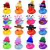 16Set 64PCS Mini Duck Toys Bulk Decoration with Hat Scarf Necklace Sunglasses Cute Tiny Duck Figurines for Kids Teens Birthday Baby Shower Swimming