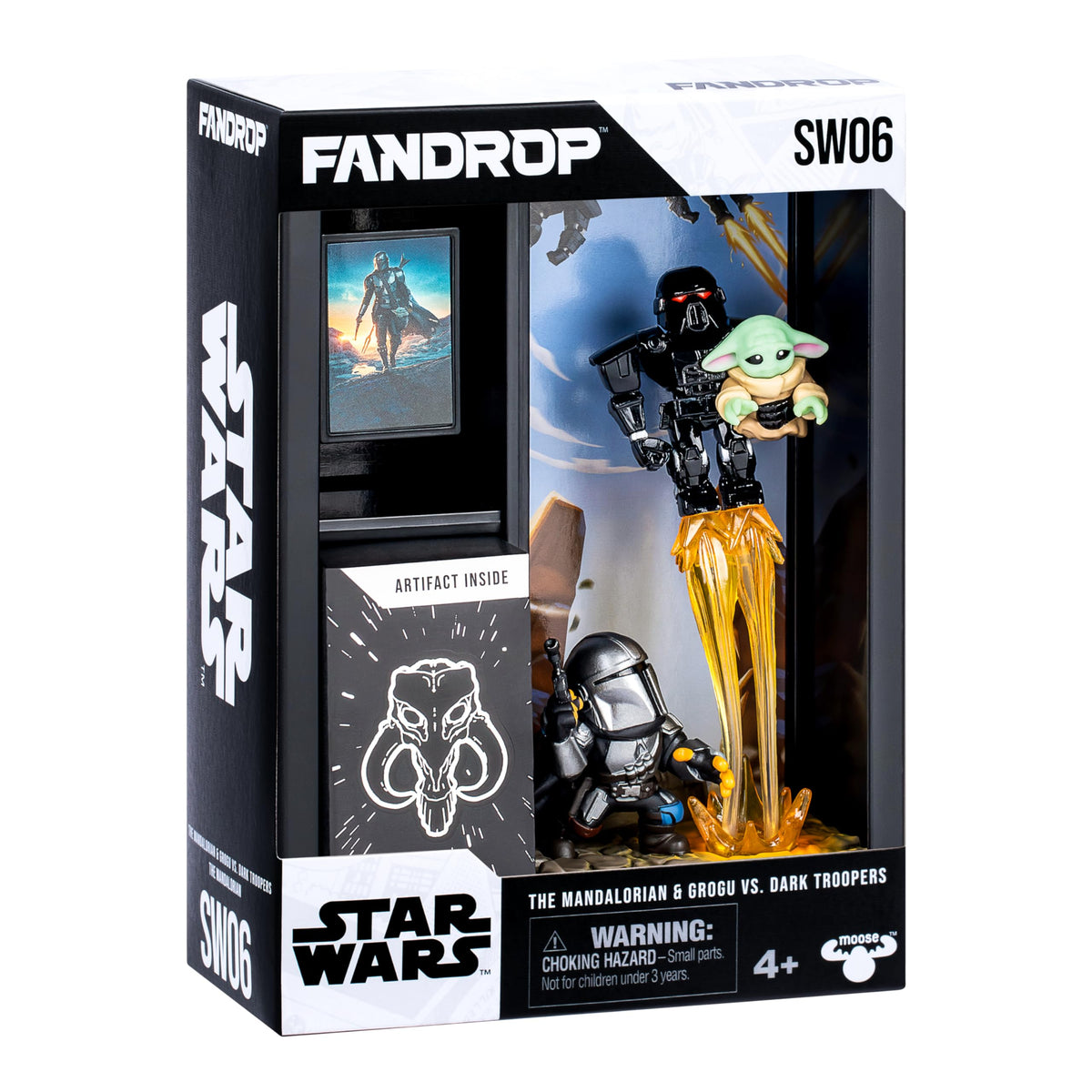 Fandrop - Star Wars: The Mandalorian™ - The Mandalorian & Grogu vs Dark Troopers, Displayable Diorama, Artifacts & Scene Marker to Enhance Collection