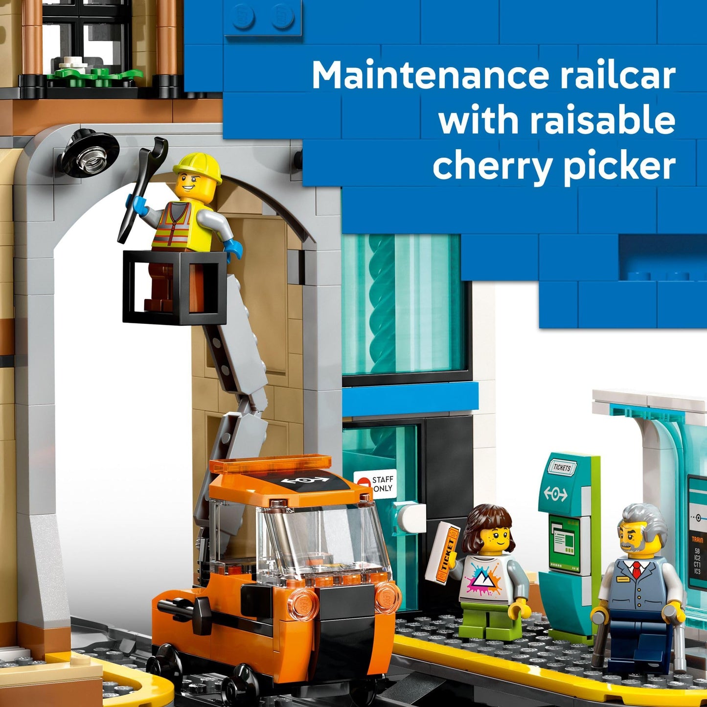 LEGO City Central Train Station Building Toy - Multi-Level Pretend Play Set for Boys & Girls, Ages 7+ - Building Blocks for Kids - Gift Idea