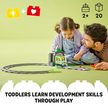 LEGO DUPLO Town Train Tunnel and Tracks Expansion Set - 10 Extra Pieces of Train Tracks - Preschool and Toddler Train Set, Ages 2+ - Building Toy