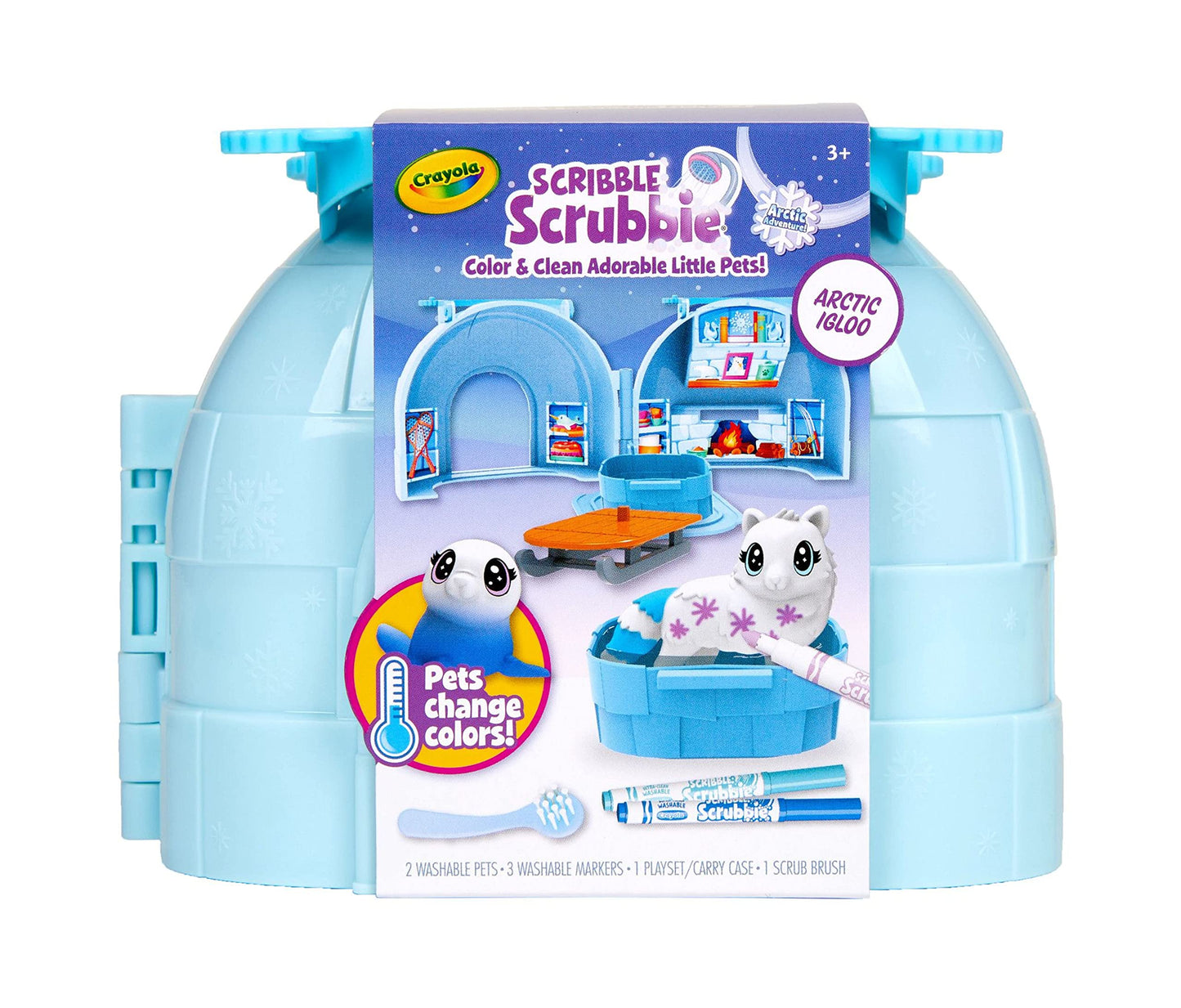 Scribble Scrubbie Pets Arctic Igloo, Color Change Pets & Storage Case, Gift for Girls & Boys