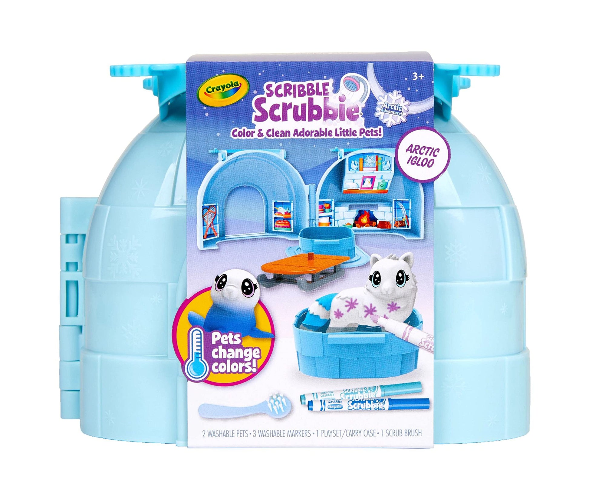 Scribble Scrubbie Pets Arctic Igloo, Color Change Pets & Storage Case, Gift for Girls & Boys