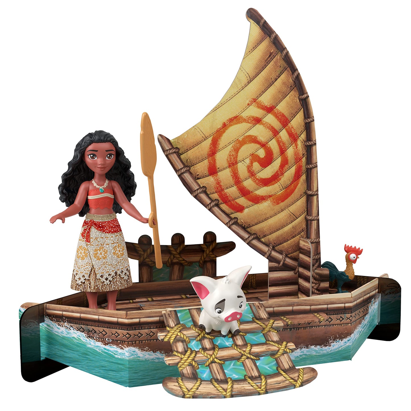 Mattel Disney Princess Toys, Moana Small Doll Story Pack with Moana Doll, 5 Character Figures & 1 Accessory, Inspired by the Movie