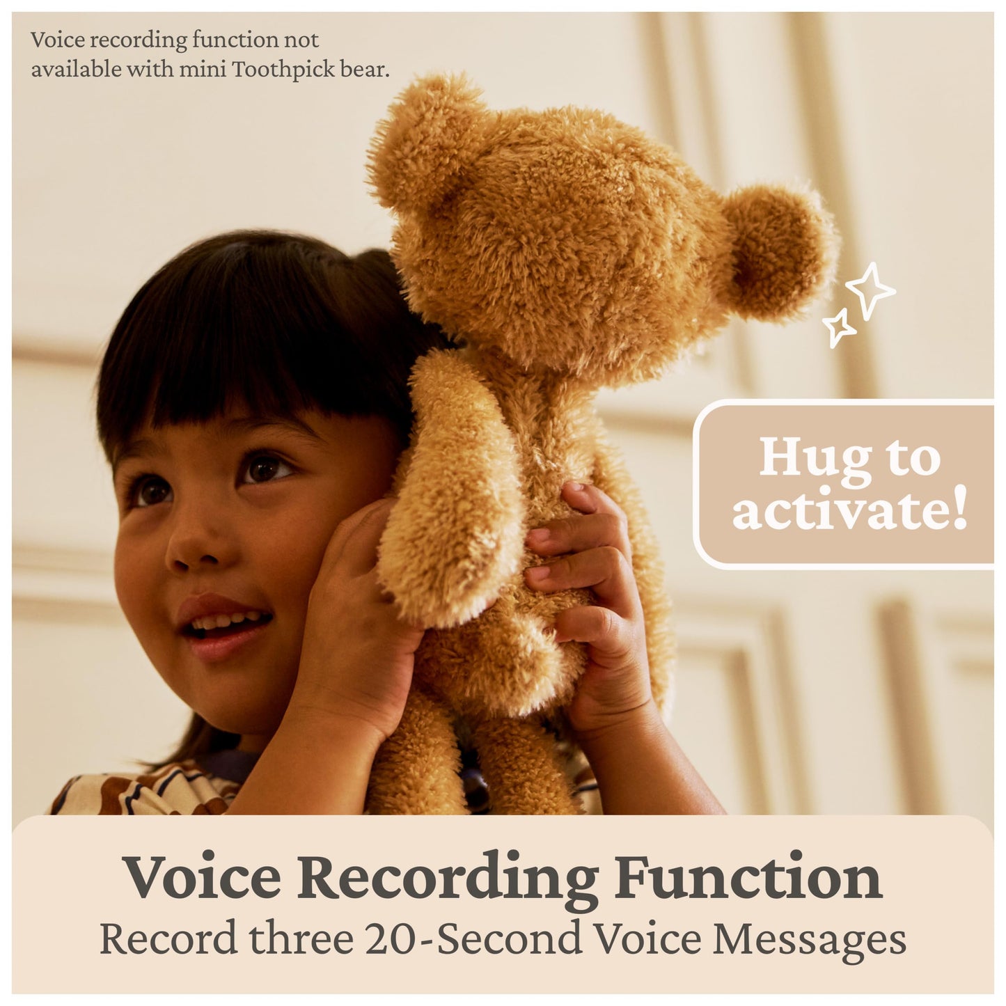 GUND Near or Far Bears, 16-Inch Voice Memo Bear & Keychain Bear Set Ages 1+