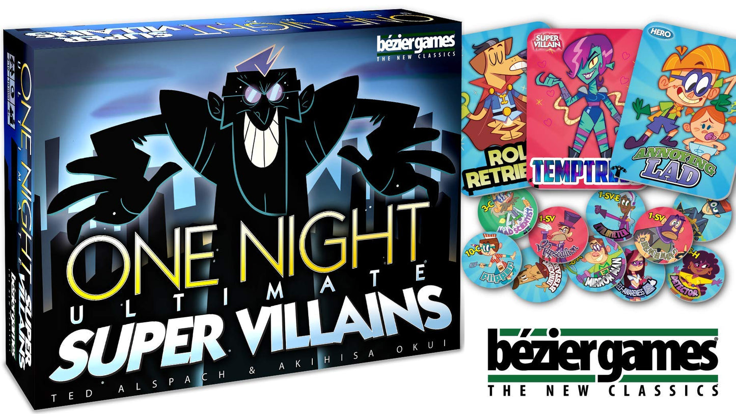 One Night Ultimate Super Villains, Family Friendly Party Game, Fun Game for Kids & Adults, Engaging Social Deduction, Fast-Paced Gameplay, Hidden