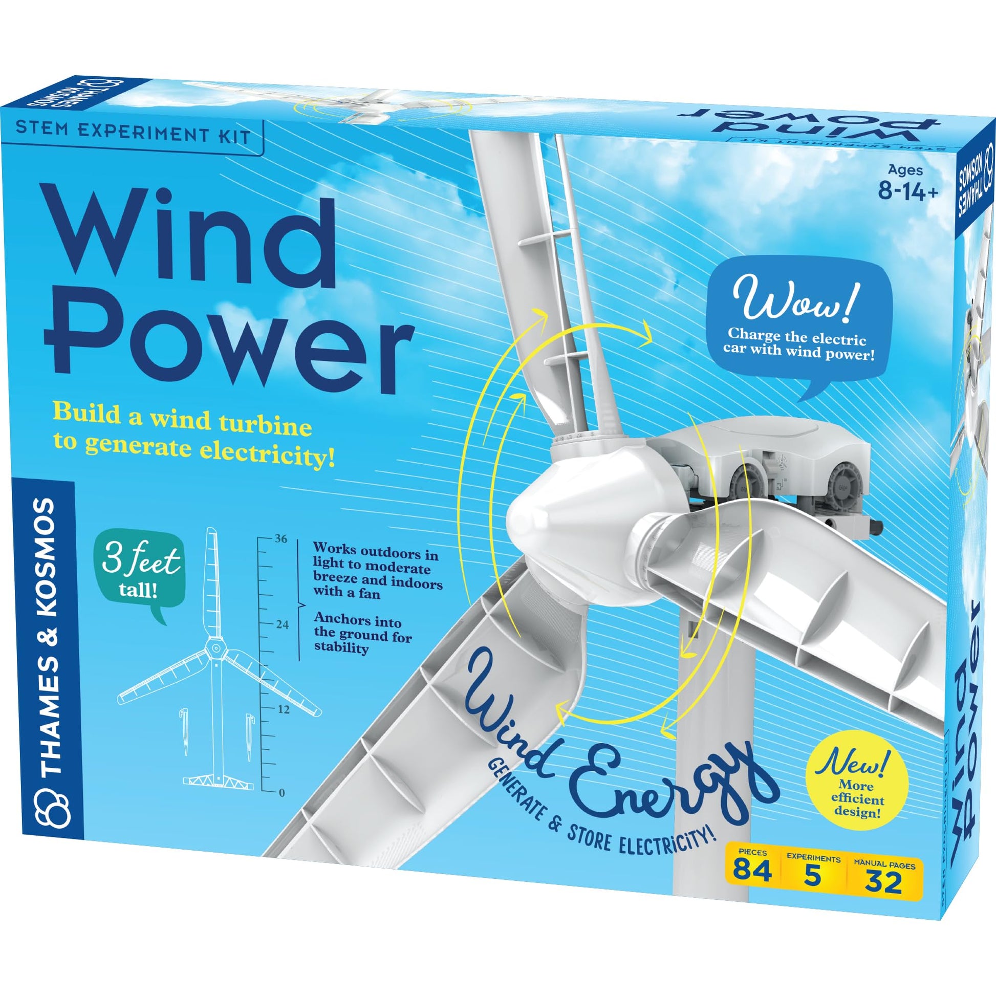 Thames & Kosmos Wind Power V5.0 STEM Experiment Kit, Build a 3ft-Tall Model Wind Turbine & Explore Clean, Renewable Energy, Optimized for Use Outdoors