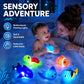 KODGEUSM Light Up Bath Toys,Mold Free No Hole Baby Bath Toys for Toddlers,Water-Activated Lights Flashes and Change Color Ocean Animal,Sensory Toys