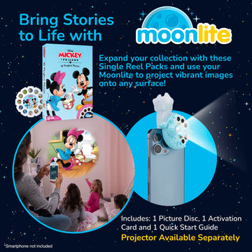 Moonlite Storybook Reels For Flashlight Projector, Kids Toddler | Mickey & Friends A Perfect Picnic | Single Reel Pack Story for 12 Months and Up