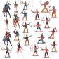Zaleny Cowboys and Indians Figure Playset Toy Native American Figures with Horses and Trees for School Projects Wild West Figurines 48 Pcs
