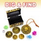 ArtCreativity Pirate Treasure Dig Kit for Kids - Gem Excavation Set with Digging Tools - Interactive Excavating Toys - Great Birthday Gift Idea