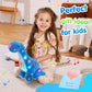 Houwsbaby 14" Blue Musical LED Dinosaur Stuffed Animal Floppy Diplodocus Plush Toy Singing Light Up Adorable Long Neck Lullaby Animated Soothe Baby