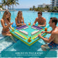 Floating Mahjong Table for Pool,32×32in Pool Float Game Board for Mahjong Poker Dominoes,Hot Tub Float Table with Tile Racks and Cup Holders