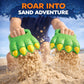 Liberty Imports 13 PCS Beach Sand Toys, Dinosaur Claw Hand Scoop Play Set with Bucket, Shovel Tools, Animal and Castle Sand Molds - Beach Sandbox Toys