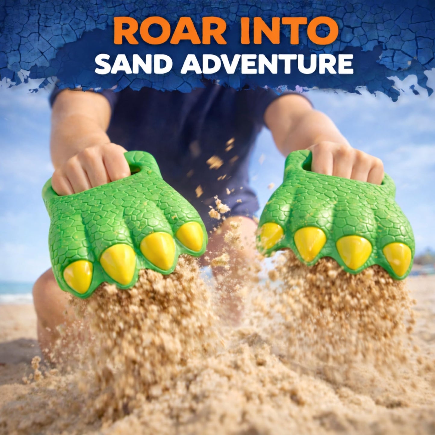 Liberty Imports 13 PCS Beach Sand Toys, Dinosaur Claw Hand Scoop Play Set with Bucket, Shovel Tools, Animal and Castle Sand Molds - Beach Sandbox Toys