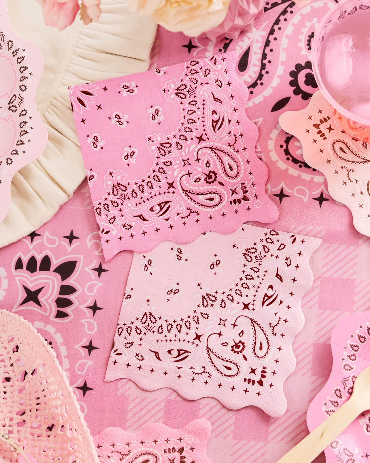 xo, Fetti 24 Cowgirl Paper Napkins | Western Party Rodeo Bandana Decor