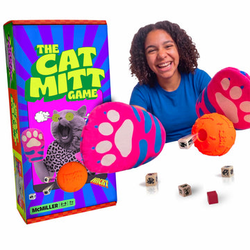 MCMILLER ENTERTAINMENT - The Cat Mitt Game Ridiculous Family Party Game for Ages 7+, 2-6 Players, Fast-Paced Dice Stealing & Dexterity Challenge
