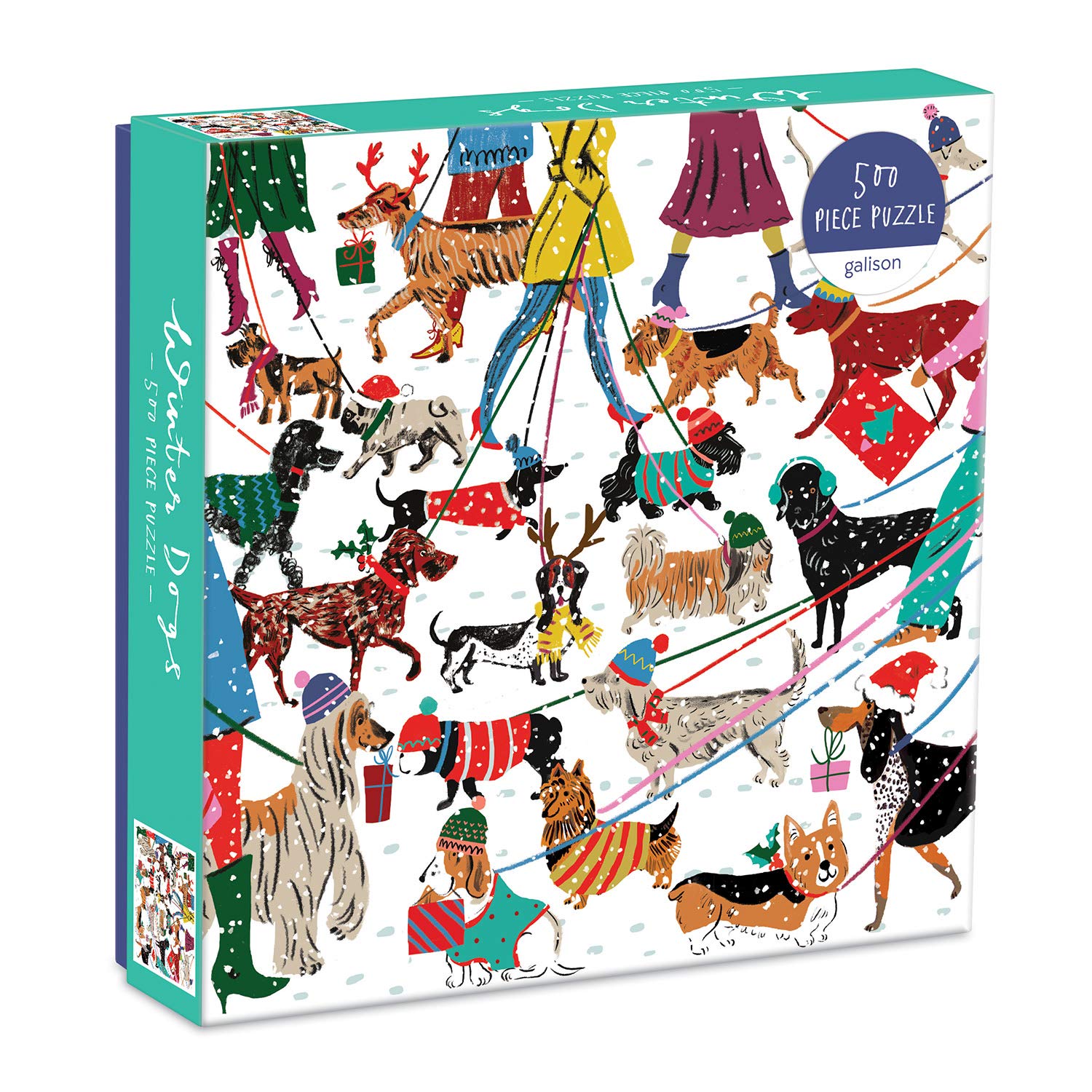 Galison - Winter Dogs 500 Piece Jigsaw Puzzle for Adults