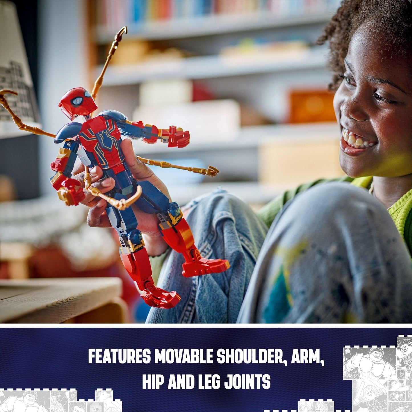 LEGO Marvel Iron Spider-Man Construction Figure Building Toy - Kids Pretend Play Posable Action Figures for Boys & Girls, Ages 8+ - Gift for Birthdays