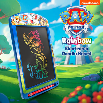 Lollipop - Paw Patrol Rainbow Electronic Doodle Board +3 - Colorful LCD Writing Tablet with Stylus & Push Button, Travel Drawing Pad for Kids