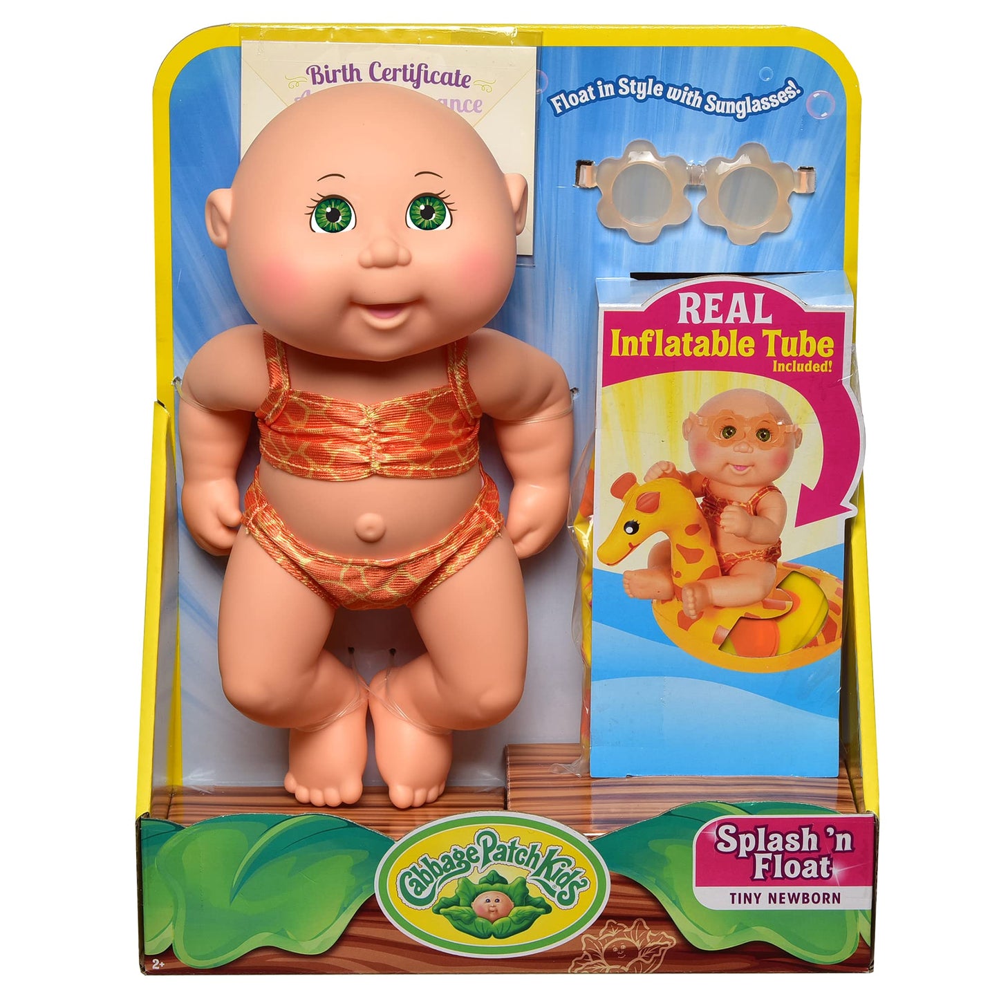 Cabbage Patch Kids Deluxe Tiny Newborn Splash ‘N Float Giraffe Swimsuit - 9-Inch CPK Doll - Grow Your Cabbage Patch - Play in and Out of Water