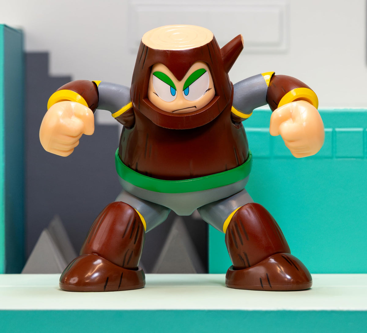 Jada Mega Man Wave 3 Wood Man Action Figure Toys - 1:12 Deluxe Scale - 6" Tall, Fully Articulated, Collector Packaging