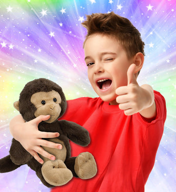 DolliBu Monkey Plush - Super Soft Stuffed Animal, Cute Brown Wildlife Plush, Adorable Fluffy Stuffed Toy for Boys and Girls, Stuffed Zoo Animal Gift