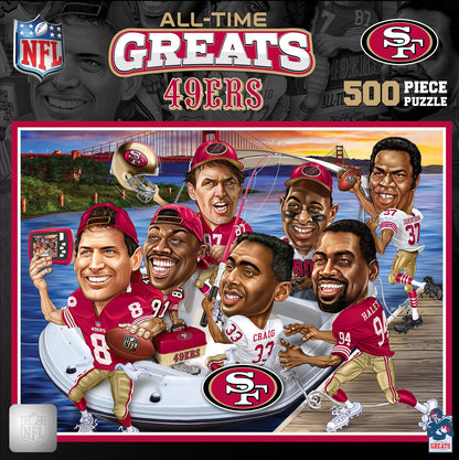 MasterPieces 500 Piece Sports Jigsaw Puzzle for Adults - NFL San Francisco 49ers All-Time Greats - 15x21