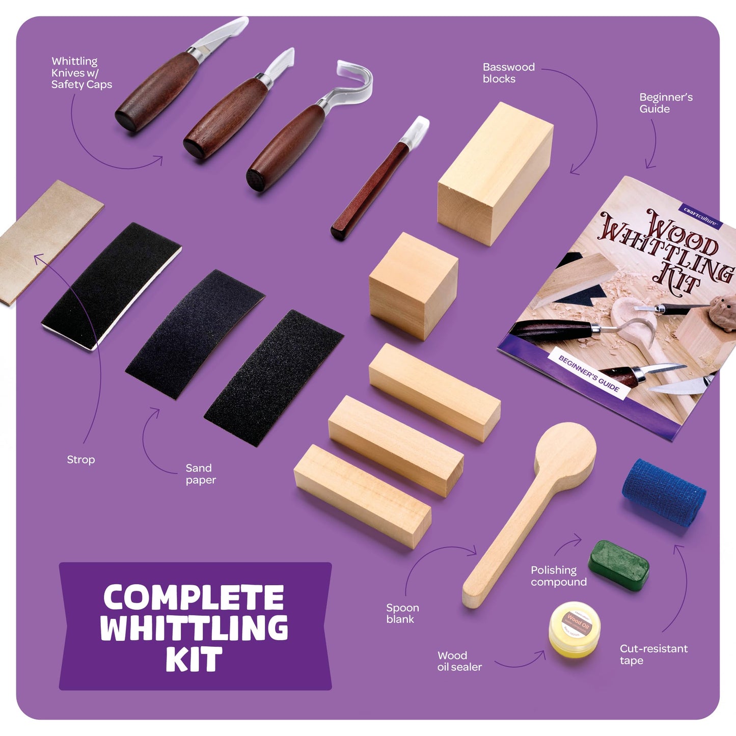 Wood Whittling Kit - Wood Carving Tools - Crafts for Adults - Easter Unique Gifts - Teen Boy Gifts - Birthday Gift Ideas for Women - Hobbies DIY Kits