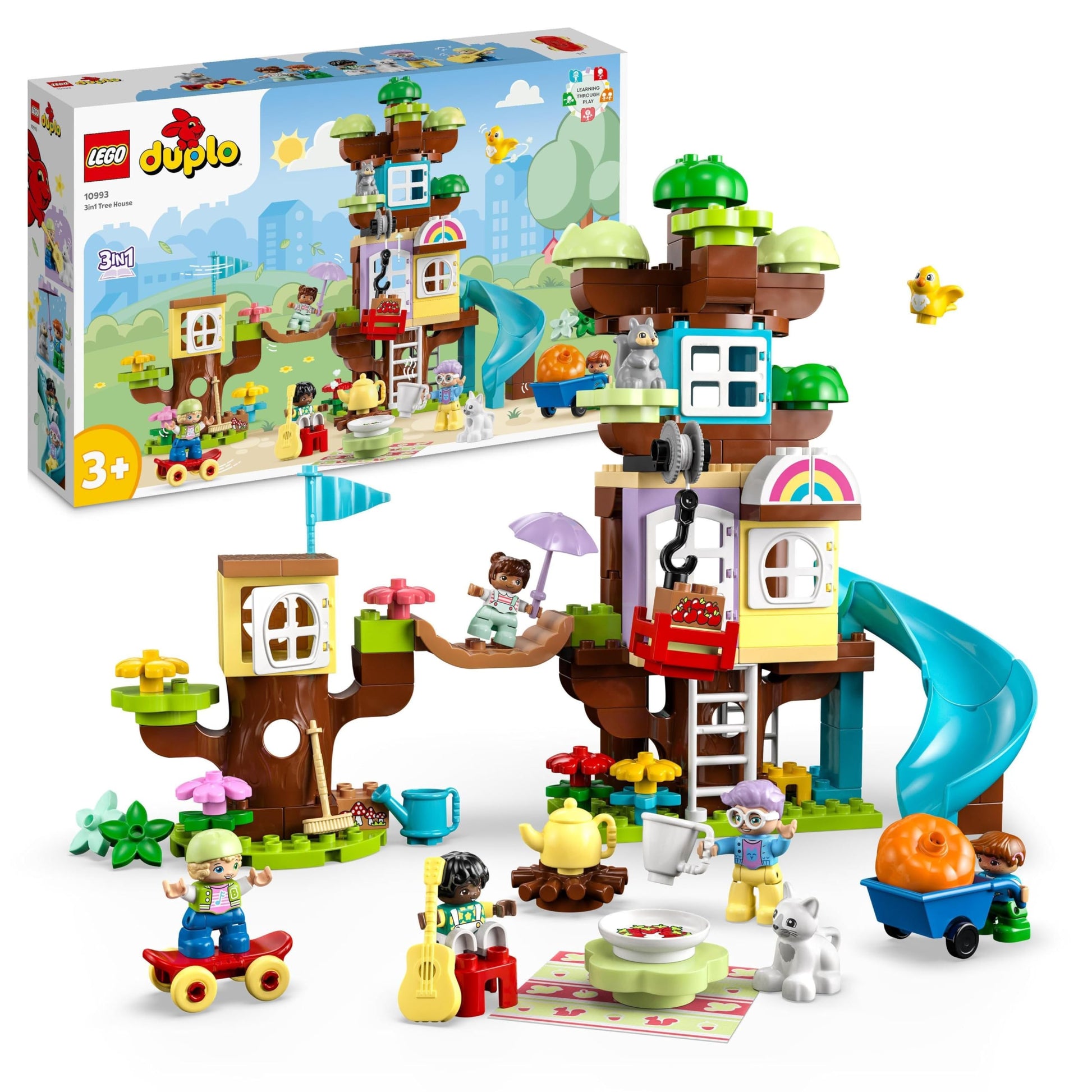 Lego DUPLO 3in1 Tree House 10993 Creative Building Toy for Toddlers, Includes 8 Figures for Teaching Social Skills, Playing Together and Group Play