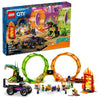 LEGO City Stuntz Double Loop Stunt Arena 60339, Monster Truck Playset with 2 Toy Motorcycles, Ramp, Wall of Flames, Ring of Fire, Snapping Snake Loop